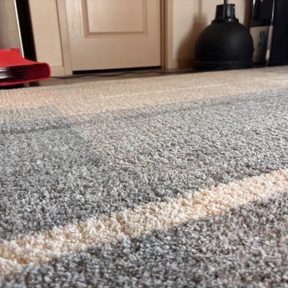 Close view of rug pile showing how deep soil settles